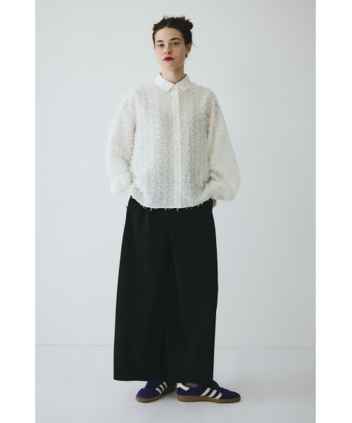 HeRIN.CYE(ヘリンドットサイ)の「Cut jacquard shirt カットジャガードシャツ(シャツ/ブラウス・レディース・ブラック/ホワイト・FREE)」の7枚目の写真