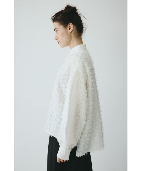 HeRIN.CYE(ヘリンドットサイ)の「Cut jacquard shirt カットジャガードシャツ(シャツ/ブラウス・レディース・ブラック/ホワイト・FREE)」の8枚目の写真