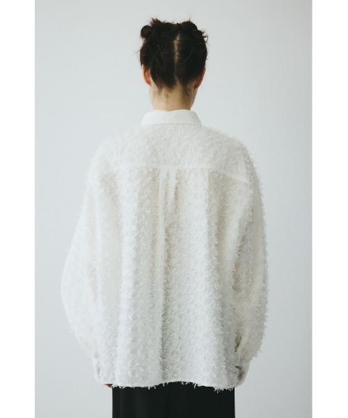 HeRIN.CYE(ヘリンドットサイ)の「Cut jacquard shirt カットジャガードシャツ(シャツ/ブラウス・レディース・ブラック/ホワイト・FREE)」の9枚目の写真