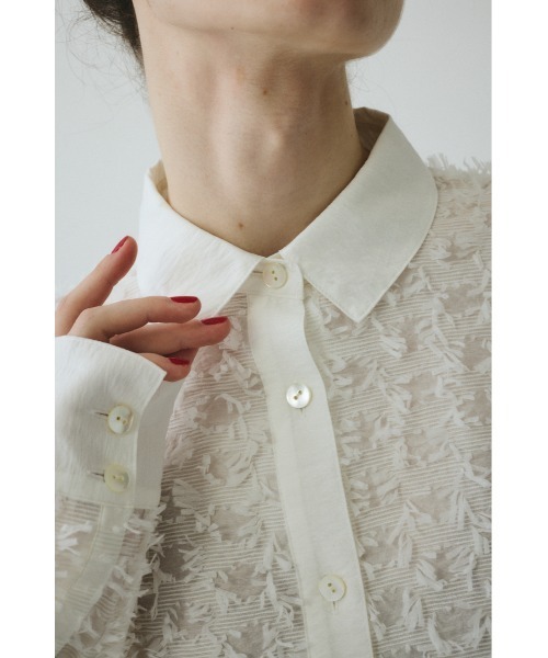 HeRIN.CYE(ヘリンドットサイ)の「Cut jacquard shirt カットジャガードシャツ(シャツ/ブラウス・レディース・ブラック/ホワイト・FREE)」の10枚目の写真
