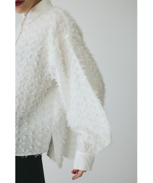 HeRIN.CYE(ヘリンドットサイ)の「Cut jacquard shirt カットジャガードシャツ(シャツ/ブラウス・レディース・ブラック/ホワイト・FREE)」の12枚目の写真