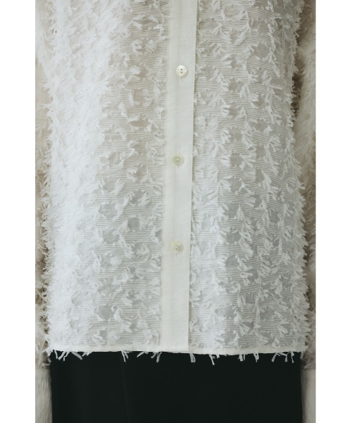 HeRIN.CYE(ヘリンドットサイ)の「Cut jacquard shirt カットジャガードシャツ(シャツ/ブラウス・レディース・ブラック/ホワイト・FREE)」の14枚目の写真