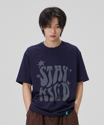 [ステイワイルド]コットンルーズフィット半袖Tシャツ_スペースネイビー