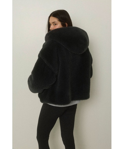 Hooded Eco Fur Jacket /フード付きエコファージャケット