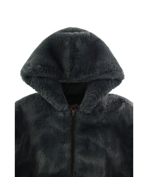 セール】Hooded Eco Fur Jacket /フード付きエコファージャケット