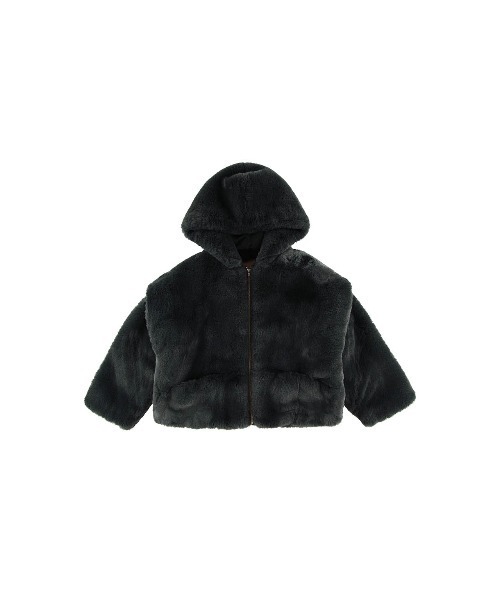 セール】Hooded Eco Fur Jacket /フード付きエコファージャケット