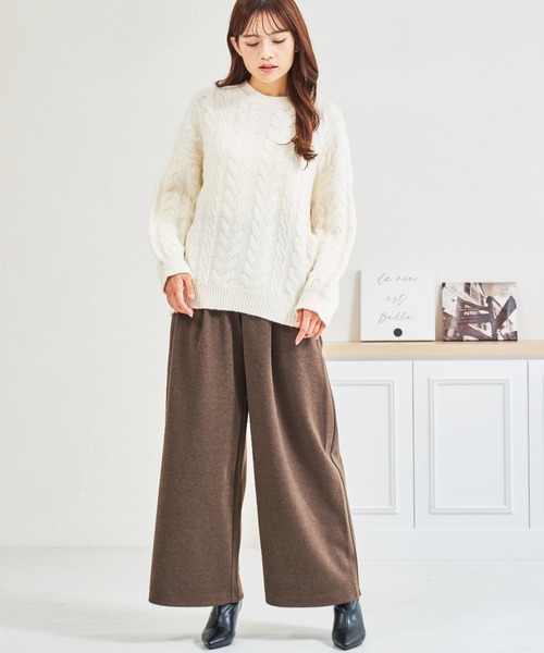 MISCH MASCH(ミッシュマッシュ)の「ZOZO限定 ケーブルもちふわニット(ニット/セーター・レディース・グレー/ホワイト/ピンク・フリ-)」の11枚目の写真