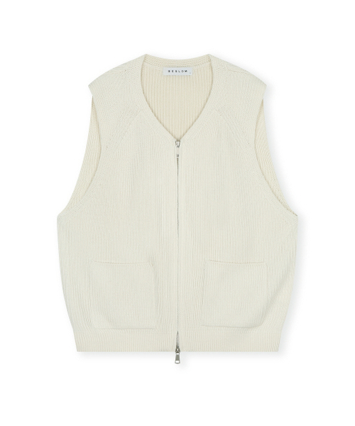 BESLOW(ビースロー)の「MILITARY KNIT ZIP-UP VEST IVORY(ベスト・メンズ・その他・SMALL/MEDIUM/LARGE/X-LARGE)」の1枚目の写真