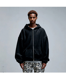 ERER（エルエル）の「Men Oversized Sweat Hoodie Zip-Up Black（パーカー）」