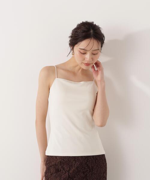 PROPORTION BODY DRESSING(プロポーションボディドレッシング)の「ちら見えガード安心カップ付キャミ / 1216160002(キャミソール・レディース・ホワイト系その他/ブラック・MEDIUM/SMALL)」の2枚目の写真