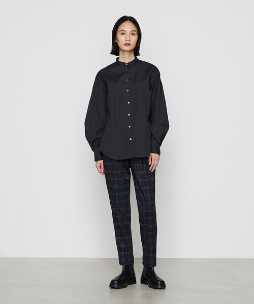 Gabardine K.T(ギャバジンケーティー)の「〔 +サイズ 〕 コットンポリブロード タックボリューム袖のブラウス(シャツ/ブラウス・レディース・オフホワイト/ライトグレー・13号)」の8枚目の写真