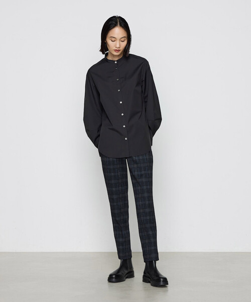 Gabardine K.T(ギャバジンケーティー)の「〔 +サイズ 〕 コットンポリブロード タックボリューム袖のブラウス(シャツ/ブラウス・レディース・オフホワイト/ライトグレー・13号)」の9枚目の写真