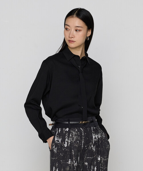COMME CA(コムサ)の「〔 Sサイズ 〕 シャンブレースラブストレッチ シャツ(シャツ/ブラウス・レディース・ブラック/トップグレー・5号)」の5枚目の写真