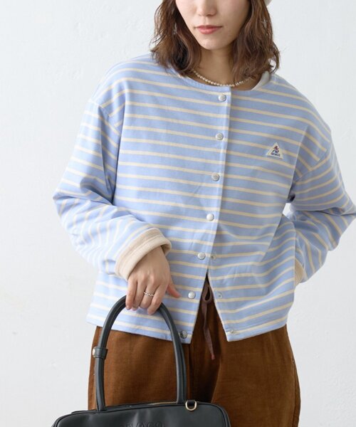 GEVACO（ゲバコ）の「【GEVACO】裏フリースカーディガン（カーディガン/ボレロ・レディース・サックスブルー/グレー/ネイビー・ONE SIZE）」の3枚目の写真