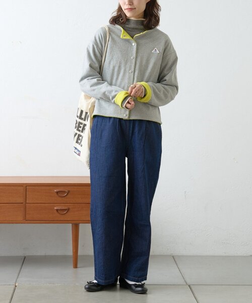 GEVACO（ゲバコ）の「【GEVACO】裏フリースカーディガン（カーディガン/ボレロ・レディース・サックスブルー/グレー/ネイビー・ONE SIZE）」の9枚目の写真