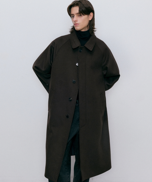 souien fine wool long coat (brown)