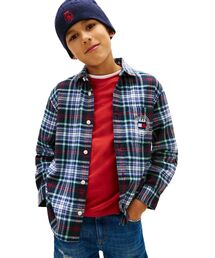 TOMMY HILFIGER | BOYS チェックエンブレムグラフィックシャツ(シャツ/ブラウス)