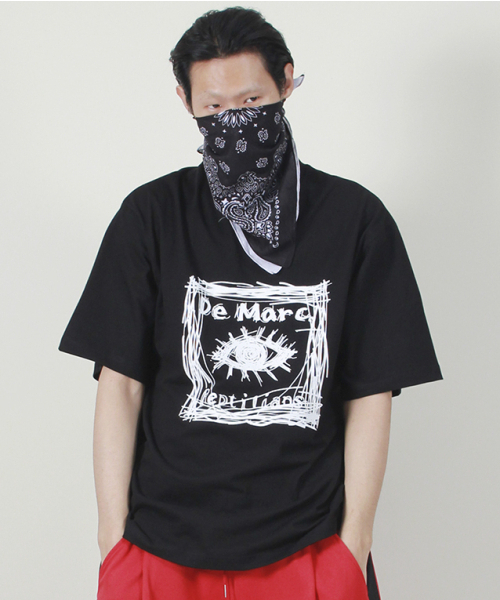 DEMARC(ドゥマーク)の「スクエアグラフィックボックスフィット半袖Tシャツブラック(Tシャツ/カットソー・メンズ・その他・LARGE/MEDIUM)」の1枚目の写真