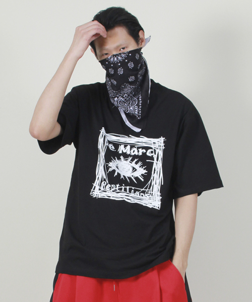 DEMARC(ドゥマーク)の「スクエアグラフィックボックスフィット半袖Tシャツブラック(Tシャツ/カットソー・メンズ・その他・LARGE/MEDIUM)」の4枚目の写真