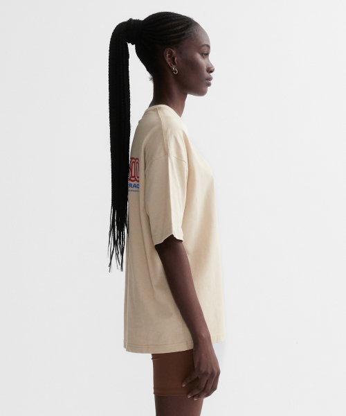 MENASOO(ミナス)の「Squared Hearttrack Graphic T Shirt_Oatmeal(Tシャツ/カットソー・レディース・オートミール・1/3/2)」の5枚目の写真