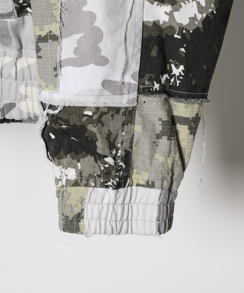 AIVER（アイバー）の「AIVER　ボロフライトジャケット（ミリタリージャケット・メンズ・ブラック/ホワイト×グレー・LARGE/MEDIUM/SMALL）」の20枚目の写真