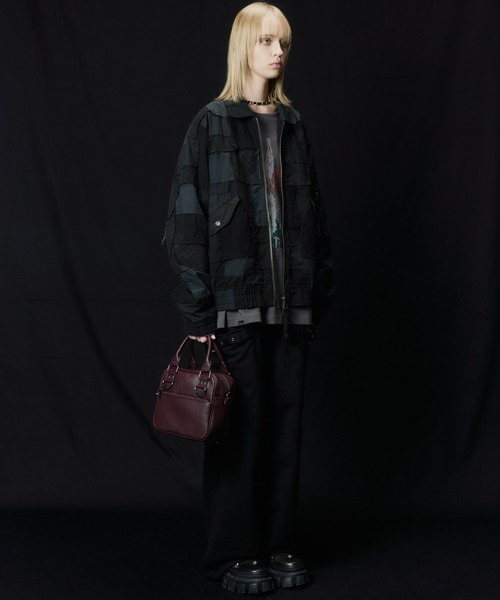 AIVER（アイバー）の「AIVER　ボロフライトジャケット（ミリタリージャケット・メンズ・ブラック/ホワイト×グレー・LARGE/MEDIUM/SMALL）」の10枚目の写真