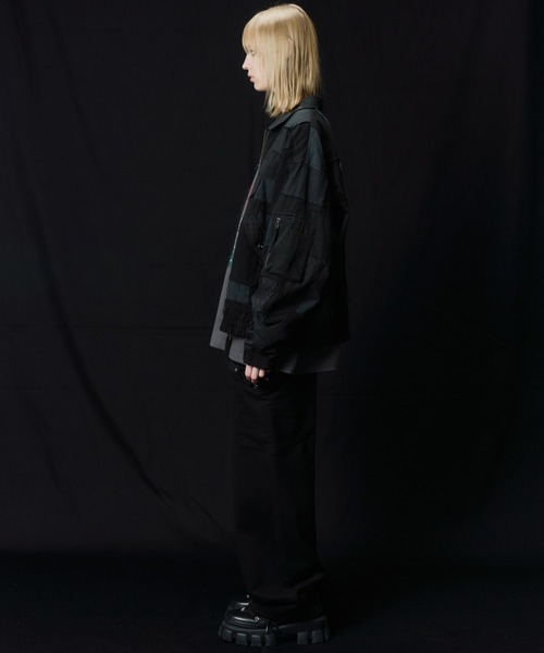 AIVER（アイバー）の「AIVER　ボロフライトジャケット（ミリタリージャケット・メンズ・ブラック/ホワイト×グレー・LARGE/MEDIUM/SMALL）」の13枚目の写真