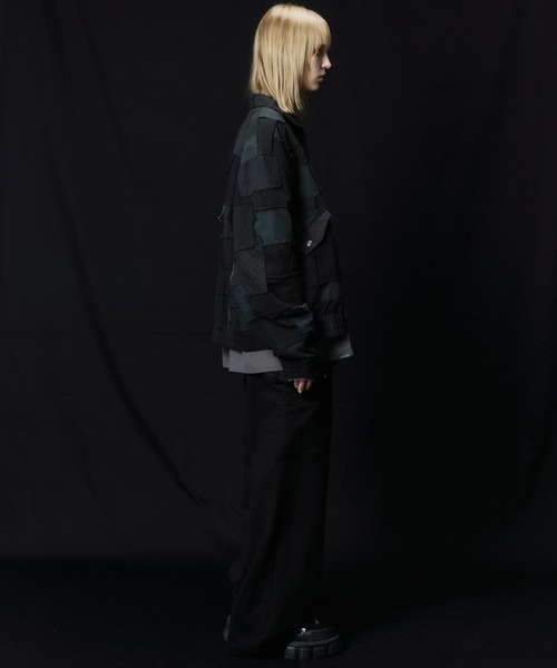 AIVER（アイバー）の「AIVER　ボロフライトジャケット（ミリタリージャケット・メンズ・ブラック/ホワイト×グレー・LARGE/MEDIUM/SMALL）」の14枚目の写真