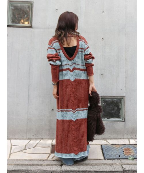 Ungrid（アングリッド）の「ブークレレーシーニットワンピース（ワンピース・レディース・ブラック/オフホワイト/その他1・FREE）」の6枚目の写真