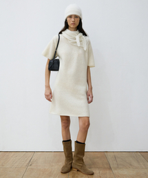 Wool Knit Mini Dress - Ivory