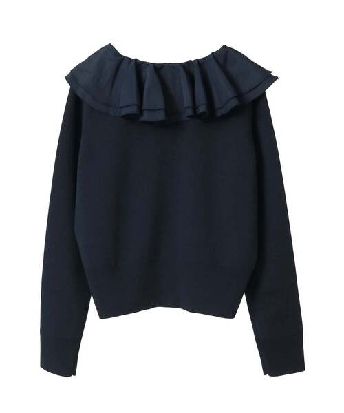 Tiara（ティアラ）の「フリルカラーカーディガン（ニット/セーター・レディース・ライトベージュ/ブラック/ネイビー・FREE）」の8枚目の写真