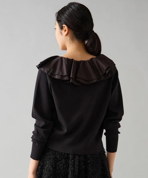 Tiara（ティアラ）の「フリルカラーカーディガン（ニット/セーター・レディース・ライトベージュ/ブラック/ネイビー・FREE）」の13枚目の写真