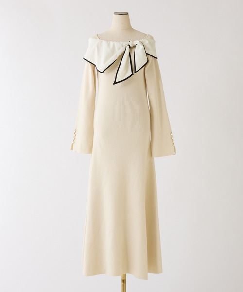 セール】リボンニットワンピース（ワンピース）｜one after another