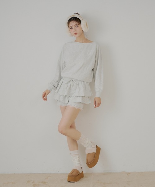 Chico(チコ)の「レイヤードスウェットティアードショートパンツ(その他パンツ・レディース・グレー/ネイビー/オートミール・FREE)」の4枚目の写真