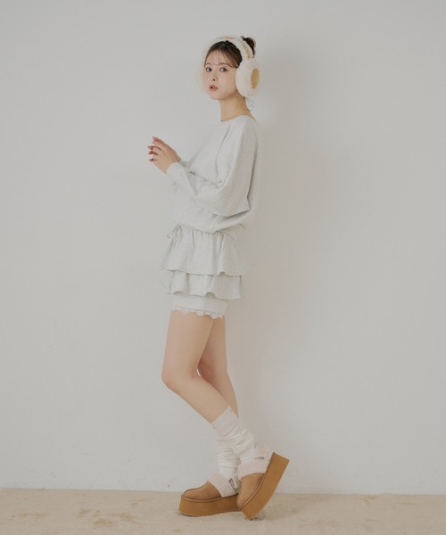 Chico(チコ)の「レイヤードスウェットティアードショートパンツ(その他パンツ・レディース・グレー/ネイビー/オートミール・FREE)」の5枚目の写真