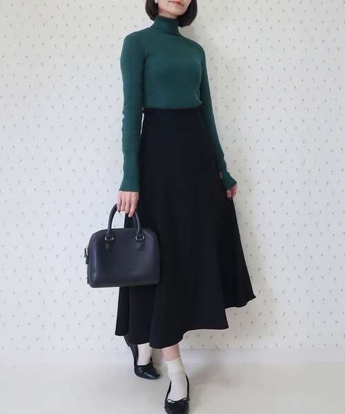 INTERPLAY(インタープレイ)の「【INTERPLAY x MAYUKO】Belted Gather Flare Skirt(スカート・レディース・ブラック/アイボリー・FREE)」の1枚目の写真