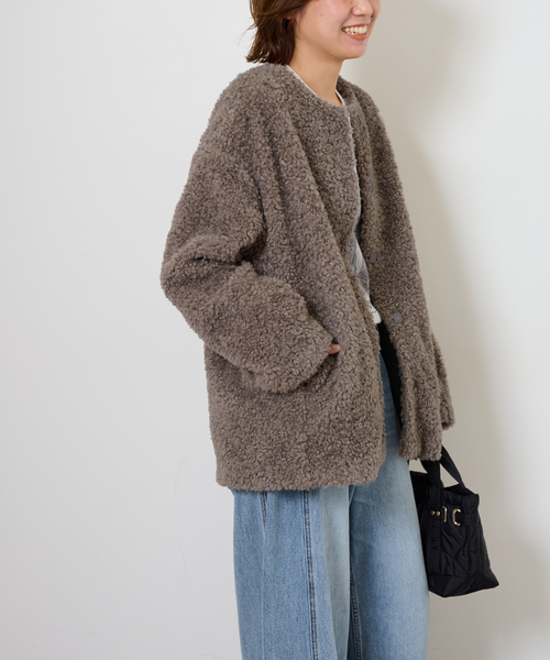 WEB限定追加2》ボアカラーレスジャケット（ブルゾン）｜JOURNAL