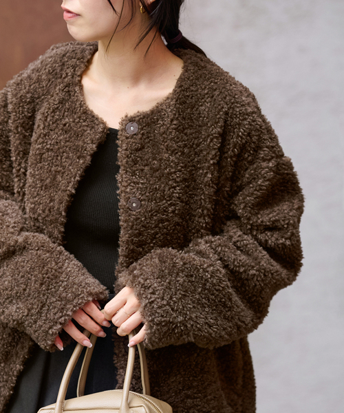 WEB限定追加2》ボアカラーレスジャケット（ブルゾン）｜JOURNAL