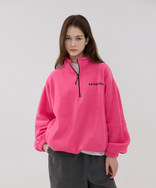LEVHEARTED(レブハティッド)の「ルバート 半ジップフリース - ピンク(Tシャツ/カットソー・レディース・PINK・01(36)/02(38))」の1枚目の写真