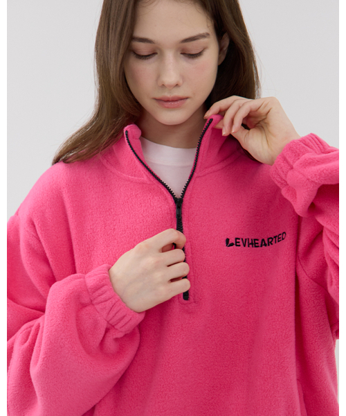 LEVHEARTED(レブハティッド)の「ルバート 半ジップフリース - ピンク(Tシャツ/カットソー・レディース・PINK・01(36)/02(38))」の4枚目の写真