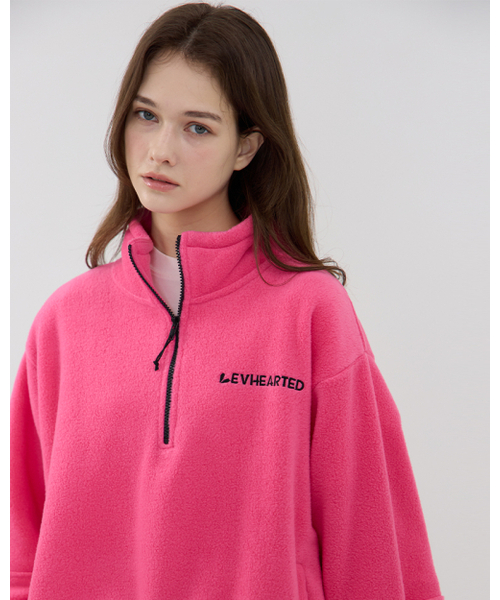 LEVHEARTED(レブハティッド)の「ルバート 半ジップフリース - ピンク(Tシャツ/カットソー・レディース・PINK・01(36)/02(38))」の2枚目の写真