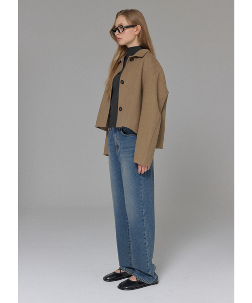 BUTTON UP(ボタンアップ)の「ベーシックウォッシュドセミワイド裏起毛デニム(デニムパンツ・レディース・その他・SMALL/MEDIUM/LARGE)」の4枚目の写真
