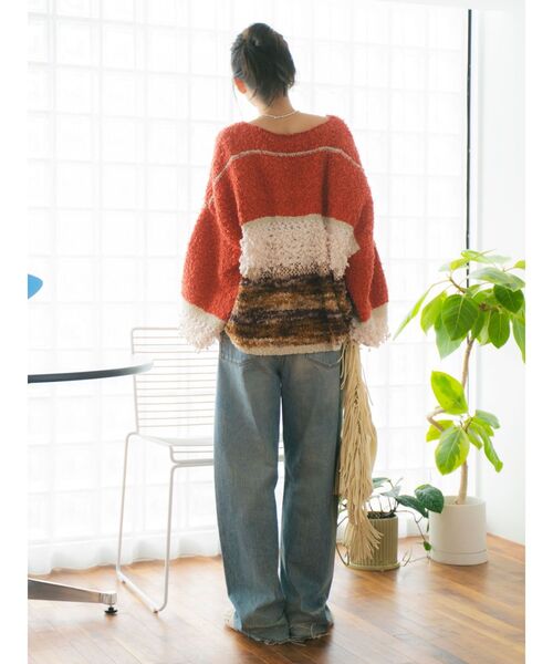 Ungrid(アングリッド)の「ファンシーヤーンスラブニット(ニット/セーター・レディース・ブルー/レッド/アイボリー・FREE)」の15枚目の写真