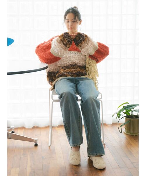 Ungrid(アングリッド)の「ファンシーヤーンスラブニット(ニット/セーター・レディース・ブルー/レッド/アイボリー・FREE)」の16枚目の写真