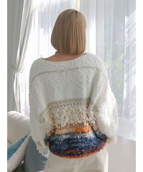 Ungrid(アングリッド)の「ファンシーヤーンスラブニット(ニット/セーター・レディース・ブルー/レッド/アイボリー・FREE)」の20枚目の写真