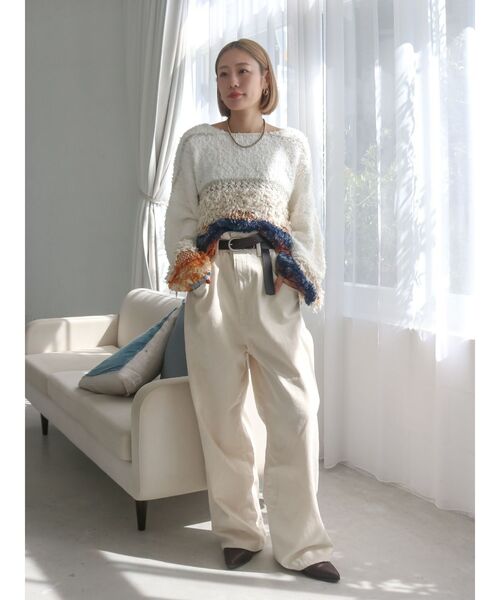 Ungrid(アングリッド)の「ファンシーヤーンスラブニット(ニット/セーター・レディース・ブルー/レッド/アイボリー・FREE)」の21枚目の写真