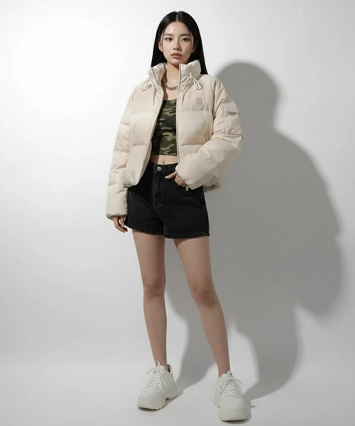 MLB Korea（エムエルビーコリア）の「【MLB KOREA/エムエルビーコリア】Vintage Cropped Curve Padding Down JKT/ヴィンテージ クロップド カーブ パディング ダウンジャケット（ダウンジャケット/コート・レディース・クリーム/チャコールグレー/コーラルピンク・M/S）」の7枚目の写真