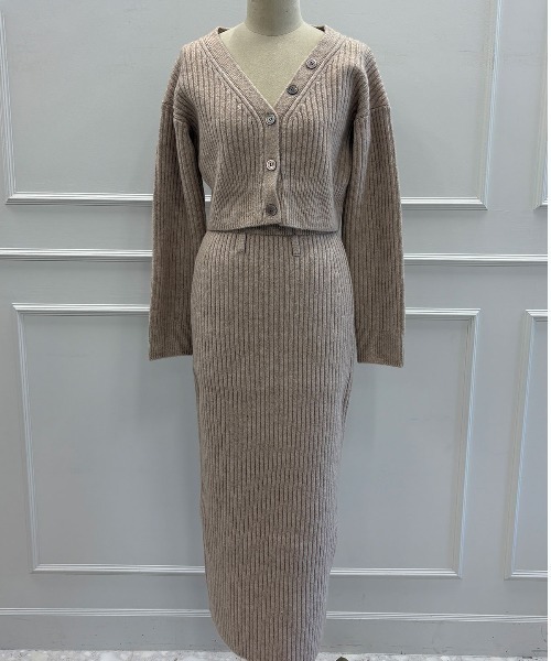 JOSE MOON（ジョゼムーン）の「SLOW KNIT 2PIECE/スローニット2ピース（ワンピース・レディース・ブラック/グレー/ベージュ・36/38）」の3枚目の写真