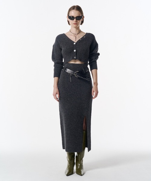 JOSE MOON（ジョゼムーン）の「SLOW KNIT 2PIECE/スローニット2ピース（ワンピース・レディース・ブラック/グレー/ベージュ・36/38）」の2枚目の写真