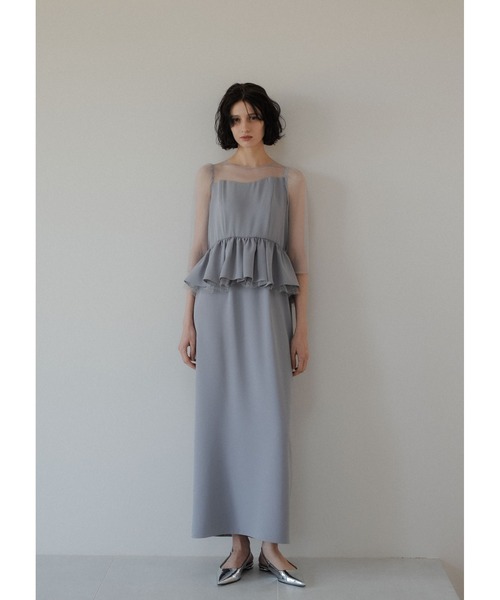 9★新品タグ付き★リルアー Wavy neck peplum dress ドレス セール】Wavy neck peplum dress（ドレス）｜LE'RURE（リルアー）の